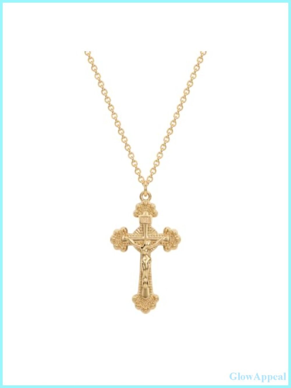 14k Gold Plated Cross Necklace Dainty Chain Religious Pendant Jewelry